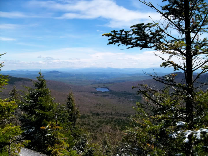 a view of mountain and woods from the Fire Tower in Vermont