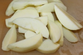 sliced apples for Warm Brown Sugar Apple Cake