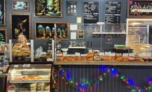 display case of pastries at Crum Bum Bakery