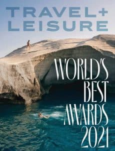 Cover of Travel + Leisure October 2021 issue featuring 2021 