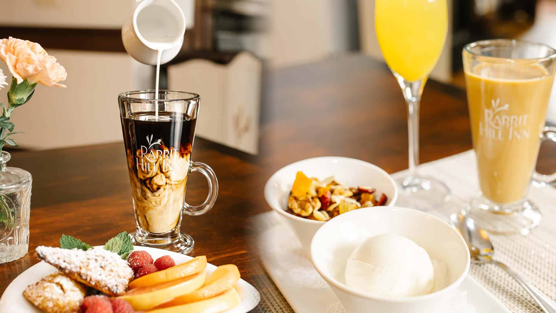 Coffee Pastries and homemade granola breakfast