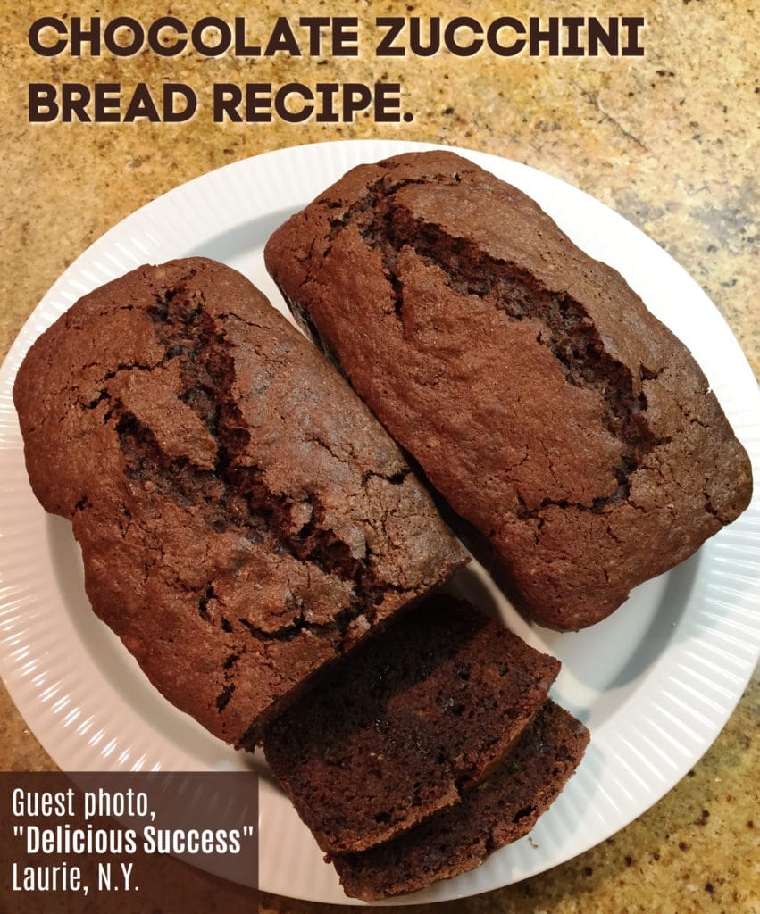 two loaves of chocolate zucchini bread on a white plate