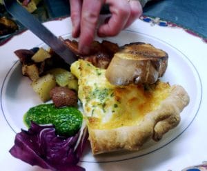 cheddar vegetable quiche at Rabbit Hill Inn Vermont